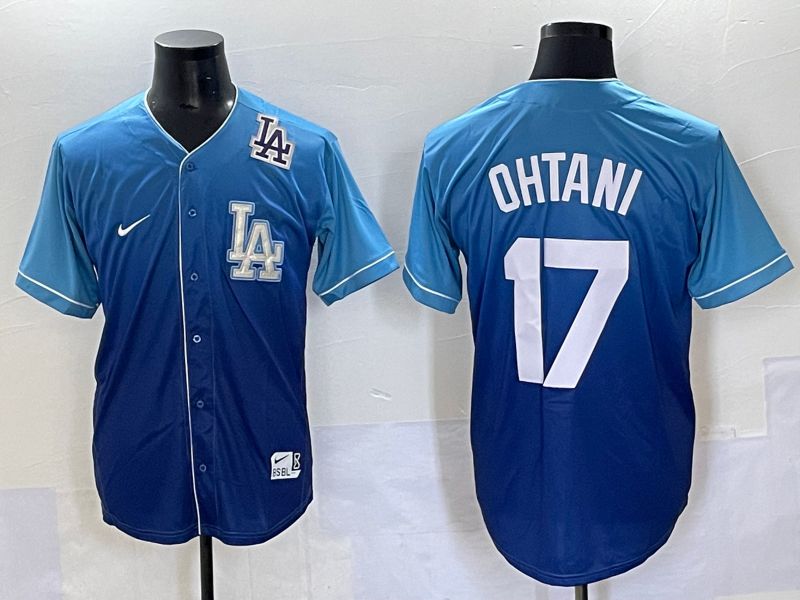 Men 2025 Los Angeles Dodgers #17 Ohtani Blue Nike MLB Jersey Drift style 1->los angeles dodgers->MLB Jersey